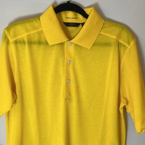 Callaway Yellow Performance Golf Shirt Size Medium - Picture 4 of 10
